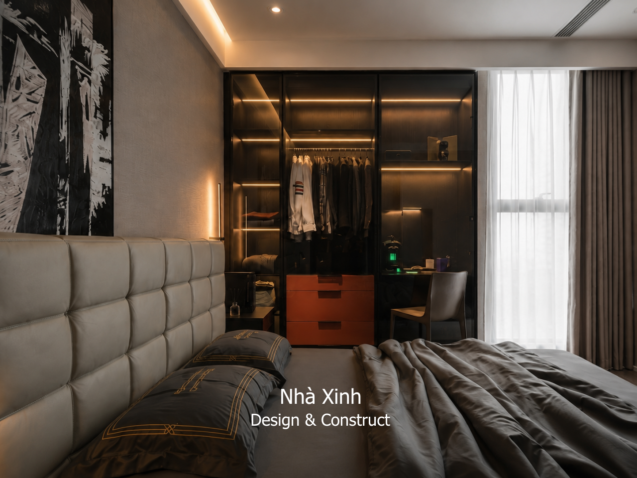 thiết kế biệt thự hiện đại tinh tế - phòng ngủ