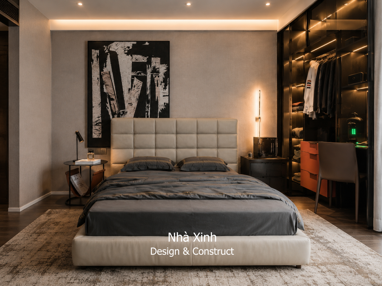 thiết kế biệt thự hiện đại tinh tế - phòng ngủ