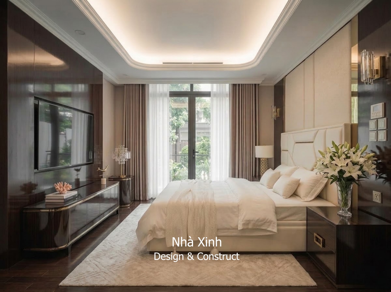 thiết kế biệt thự tân cổ điển ấm cúng - phòng ngủ