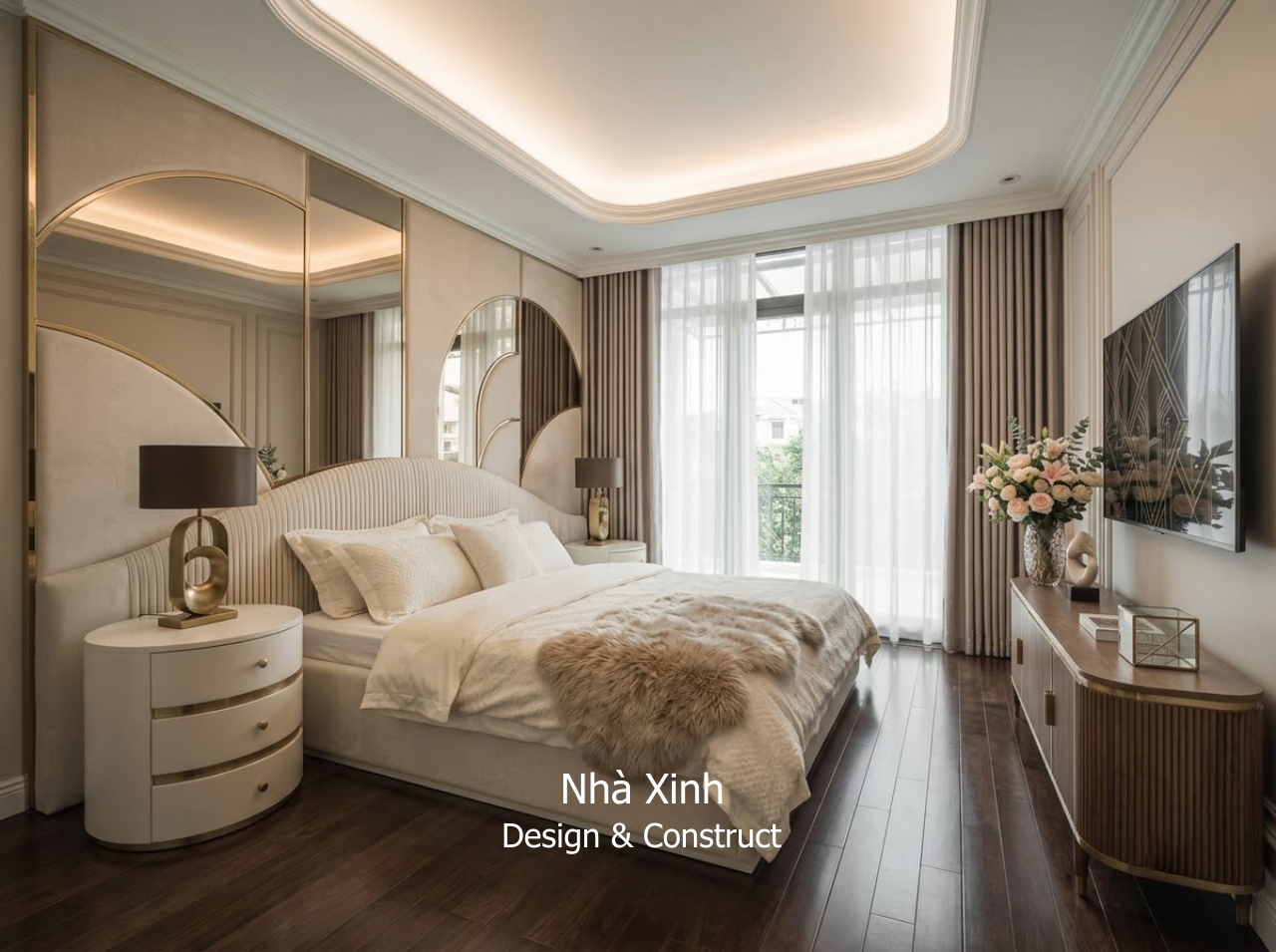 thiết kế biệt thự tân cổ điển ấm cúng - phòng ngủ