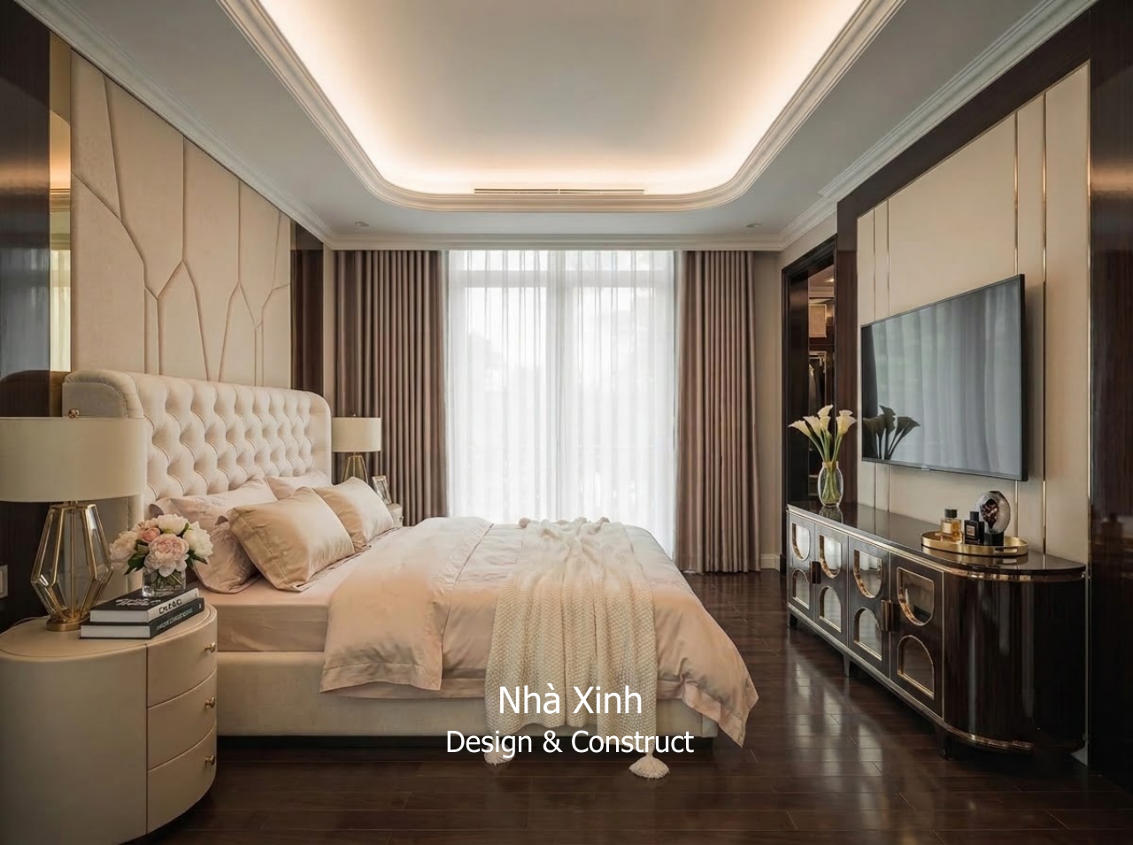 thiết kế biệt thự tân cổ điển ấm cúng - phòng ngủ
