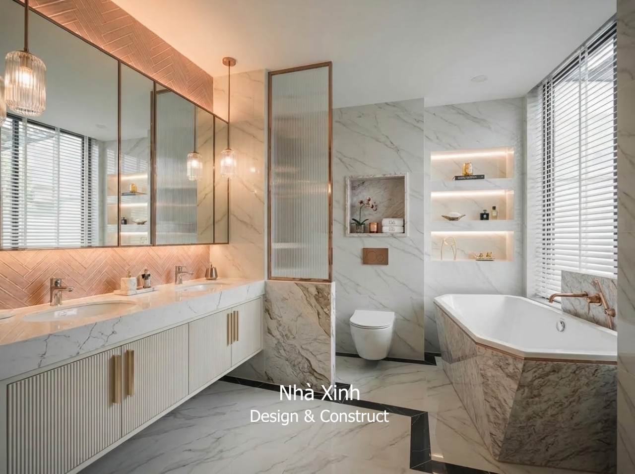 thiết kế biệt thự tân cổ điển ấm cúng - phòng tắm
