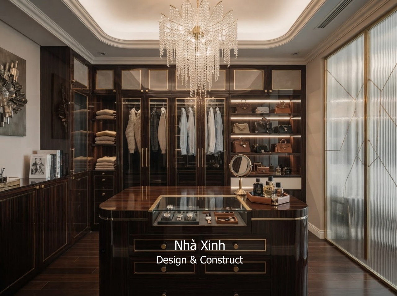 thiết kế biệt thự tân cổ điển ấm cúng - phòng thay đồ