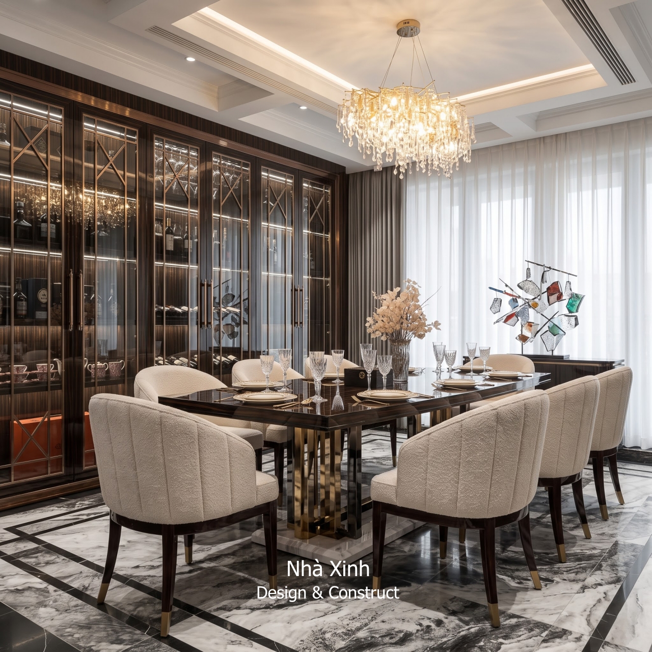 thiết kế biệt thự tân cổ điển cao cấp - phòng ăn