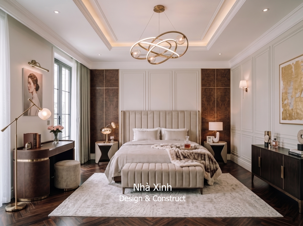 thiết kế biệt thự tân cổ điển cao cấp - phòng ngủ