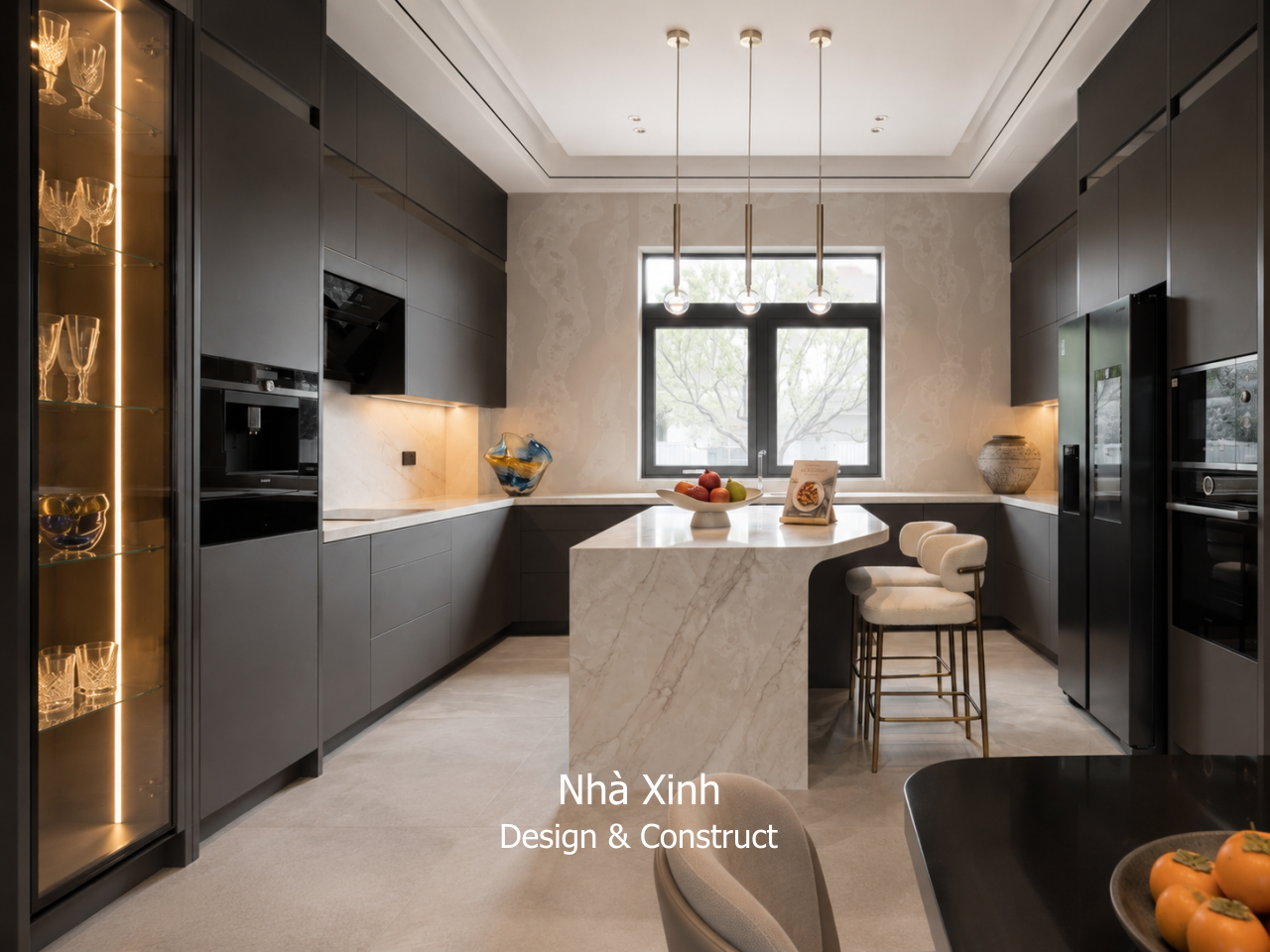 thiết kế biệt thự tân cổ điển hạng sang - phòng bếp