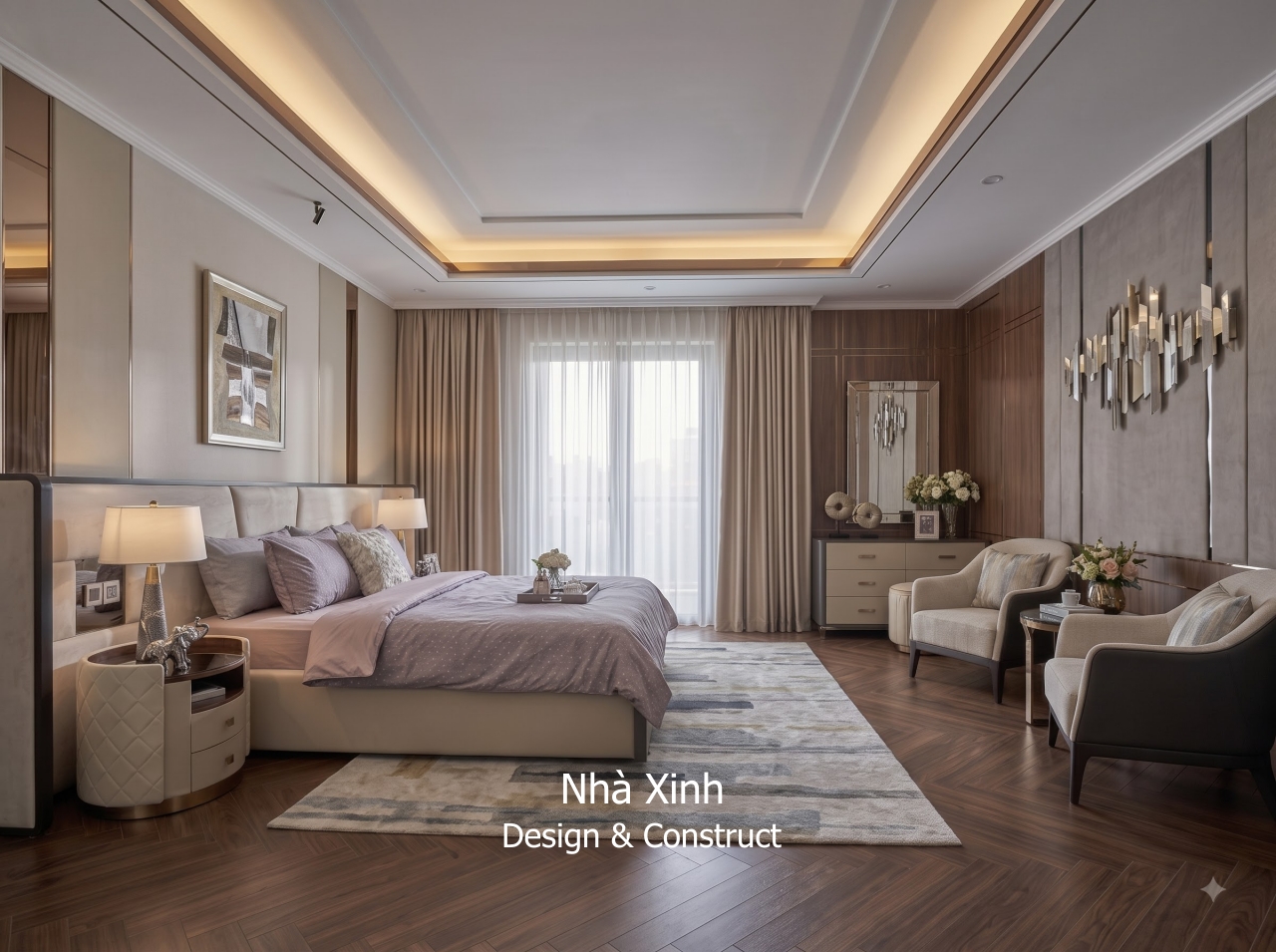 thiết kế biệt thự tân cổ điển hạng sang - phòng ngủ