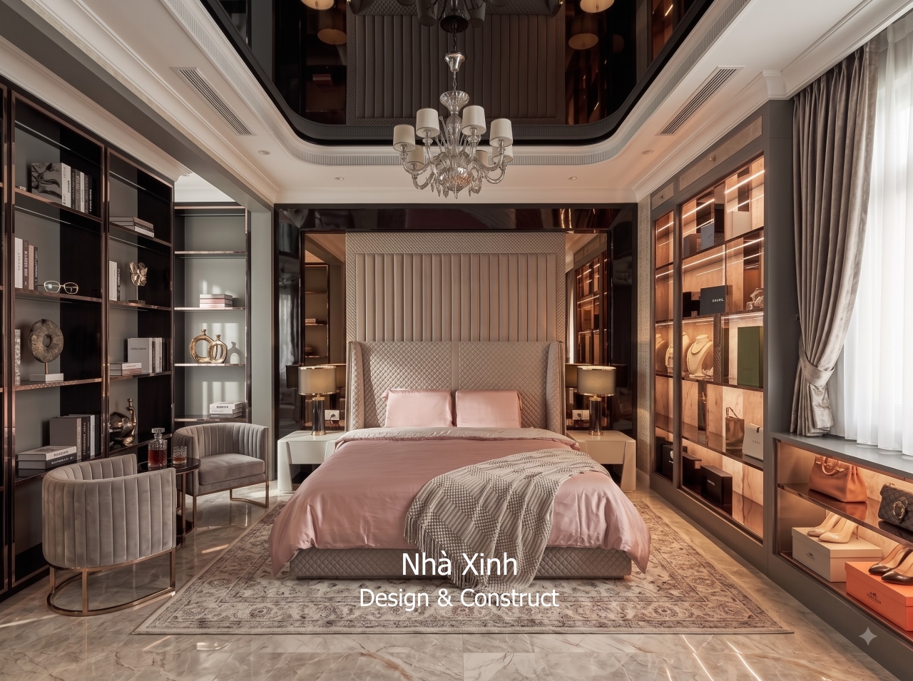 thiết kế biệt thự tân cổ điển hạng sang - phòng ngủ