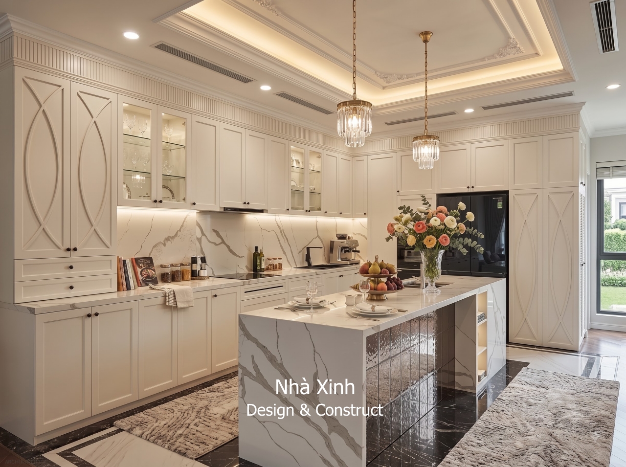 thiết kế biệt thự tân cổ điển quý tộc - phòng bếp
