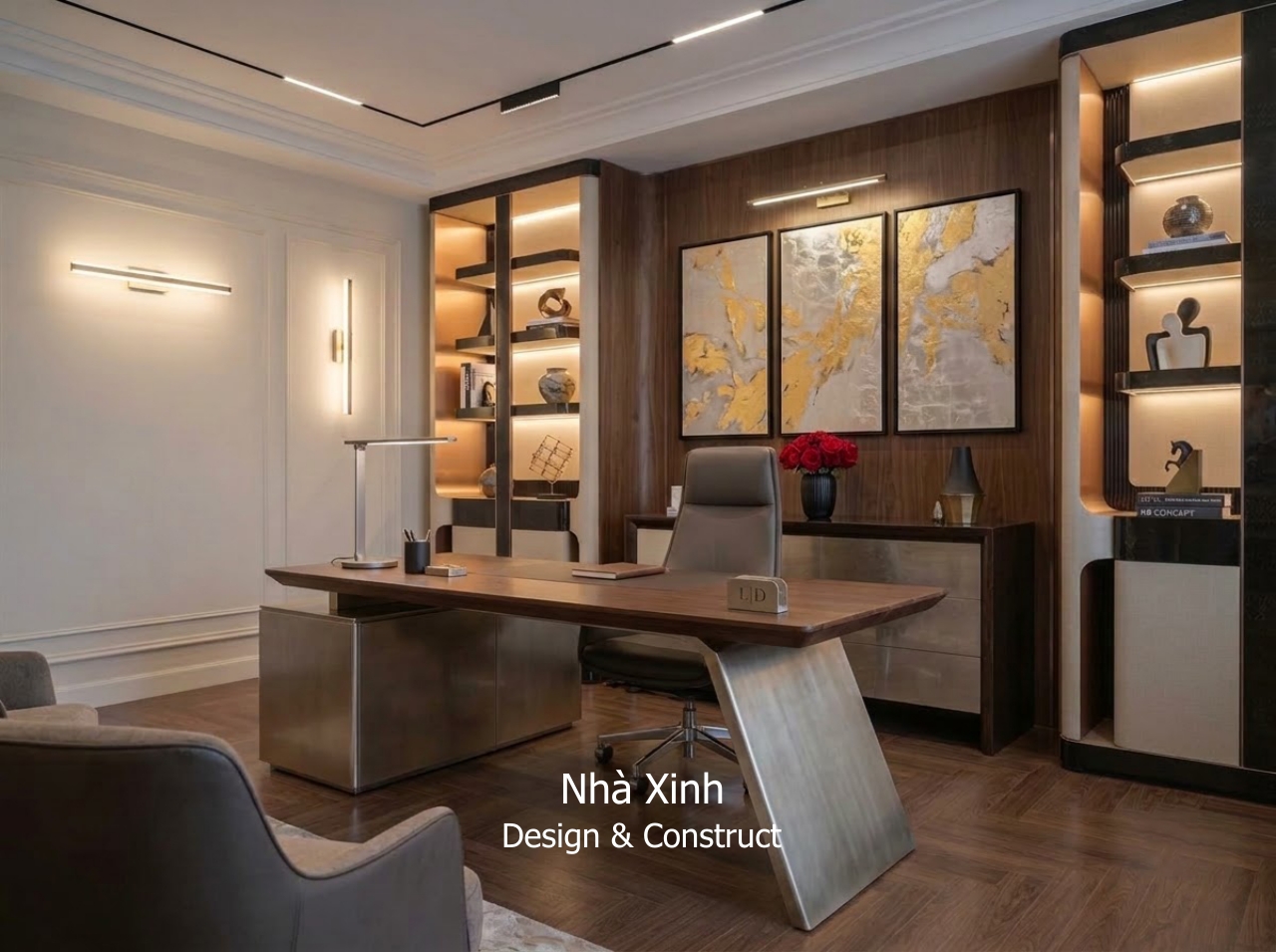 thiết kế biệt thự tân cổ điển quý tộc - phòng làm việc