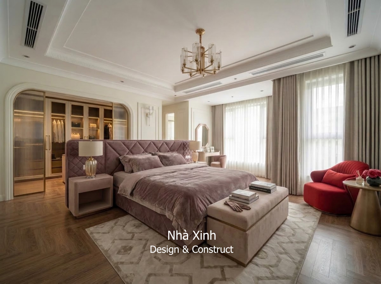 thiết kế biệt thự tân cổ điển quý tộc - phòng ngủ