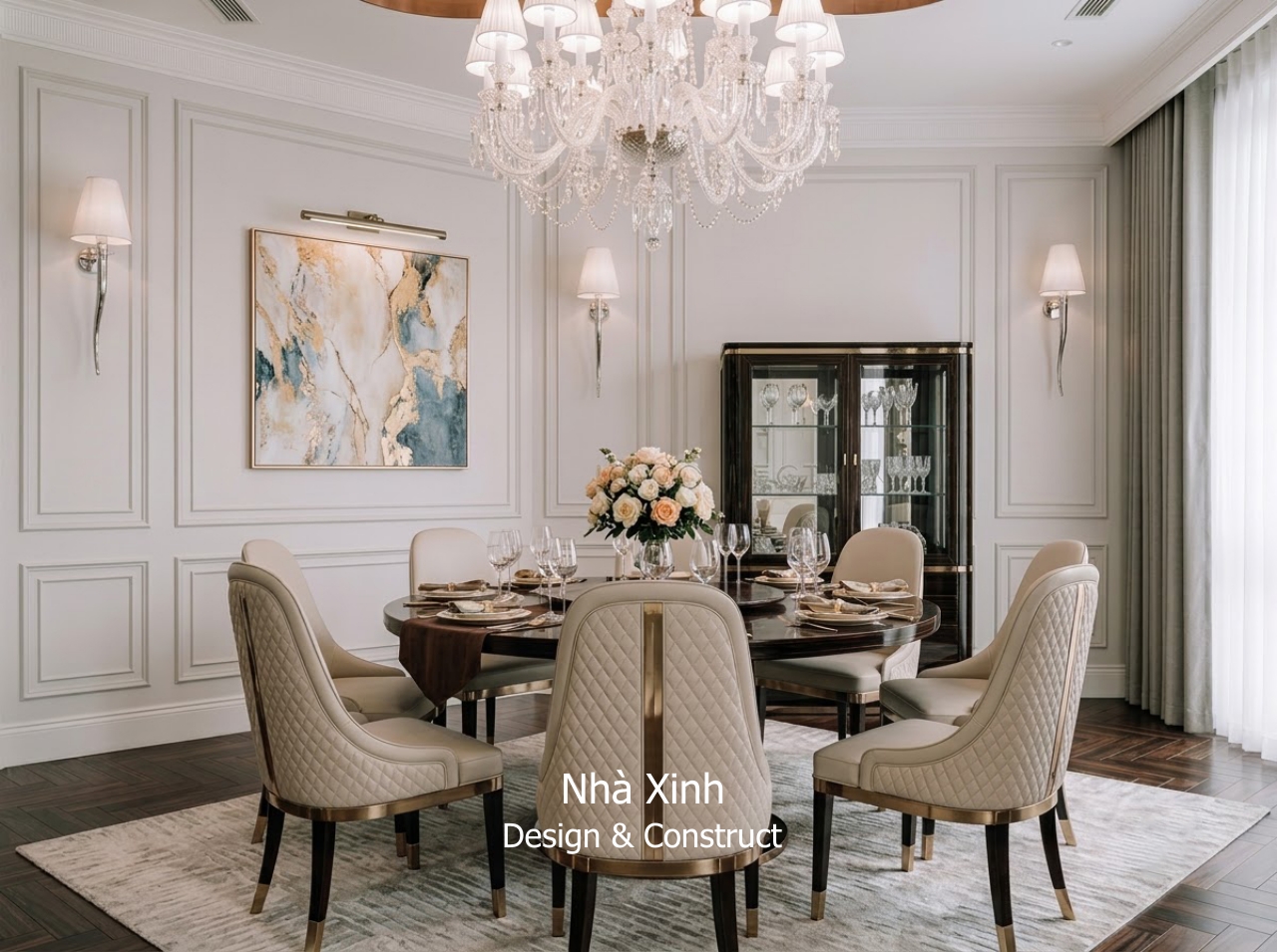 thiết kế biệt thự tân cổ điển thanh lịch - phòng ăn
