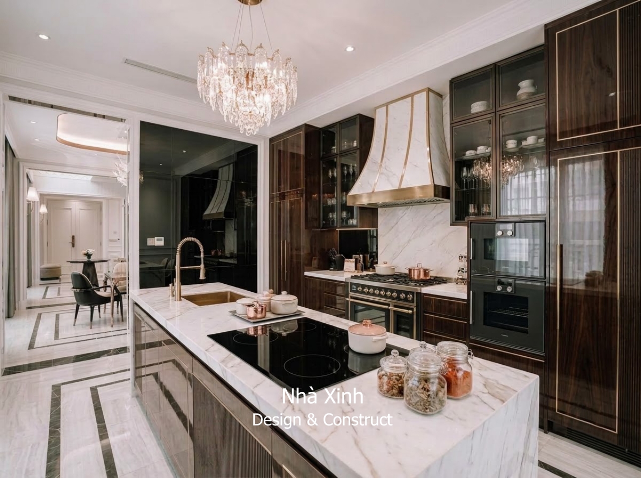thiết kế biệt thự tân cổ điển thanh lịch - phòng bếp