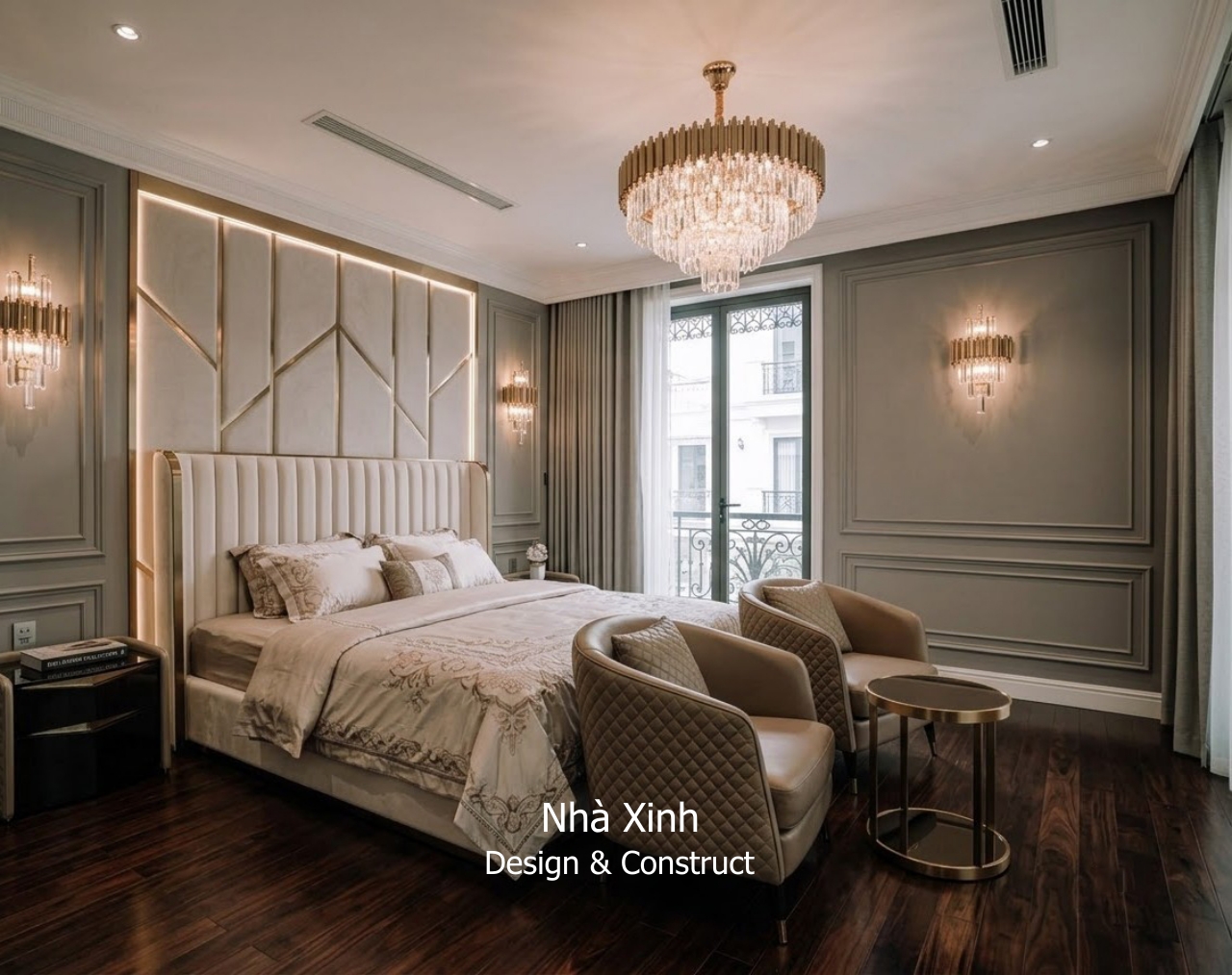 thiết kế biệt thự tân cổ điển thanh lịch - phòng ngủ