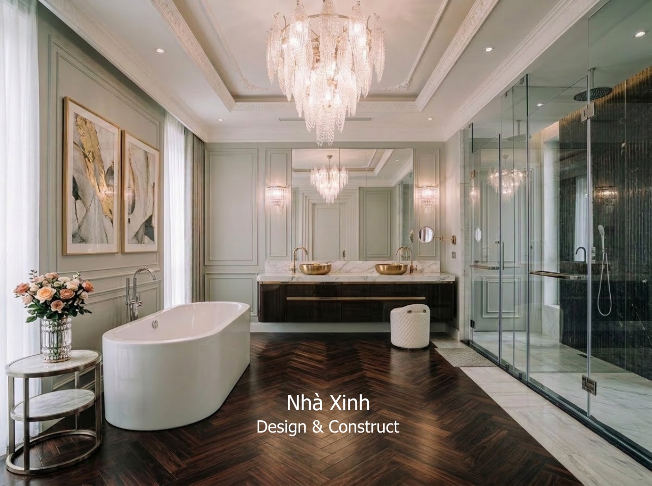 thiết kế biệt thự tân cổ điển thanh lịch - phòng tắm