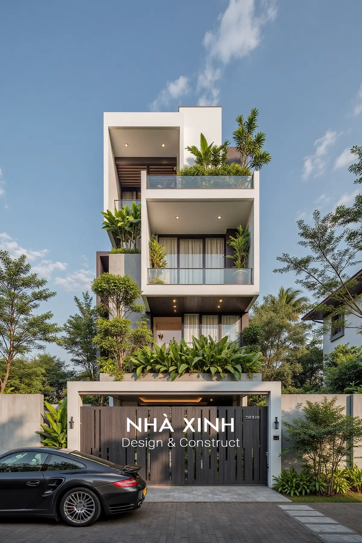 thiết kế nhà phố không gian xanh