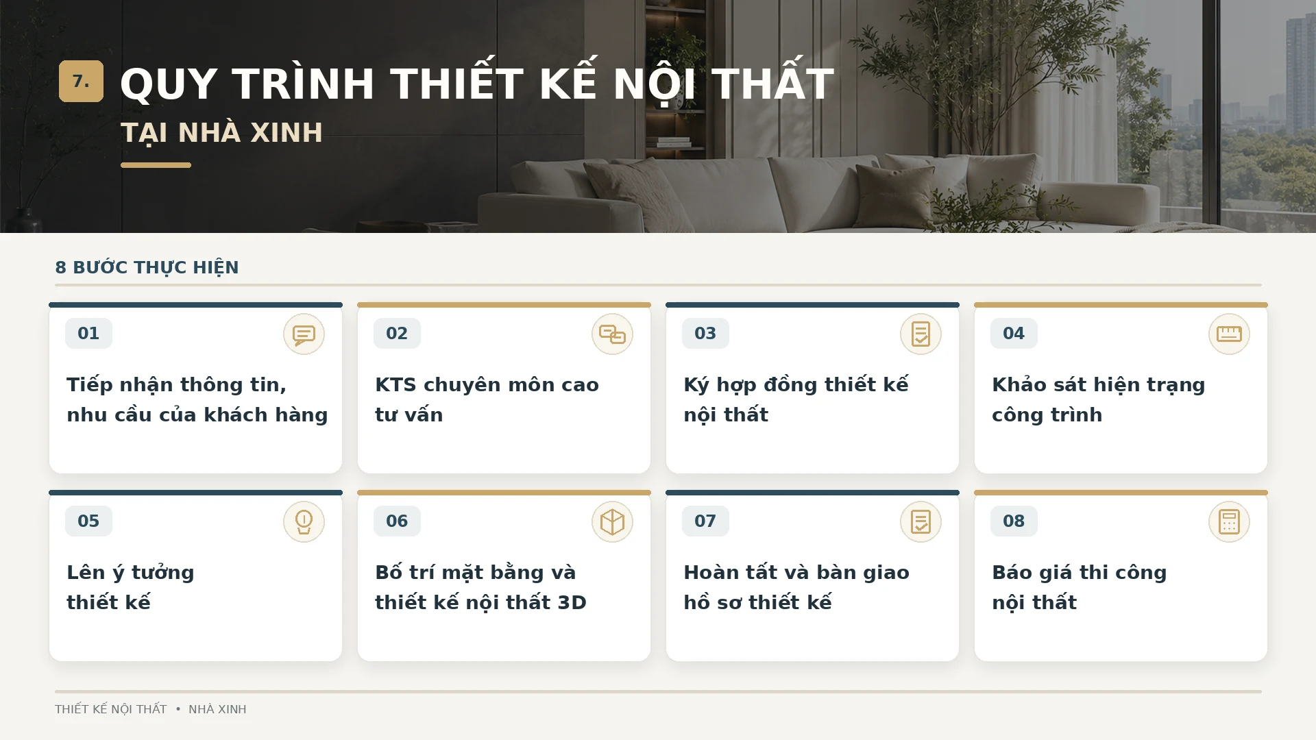 quy trình thiết kế nội thất tại nhà xinh
