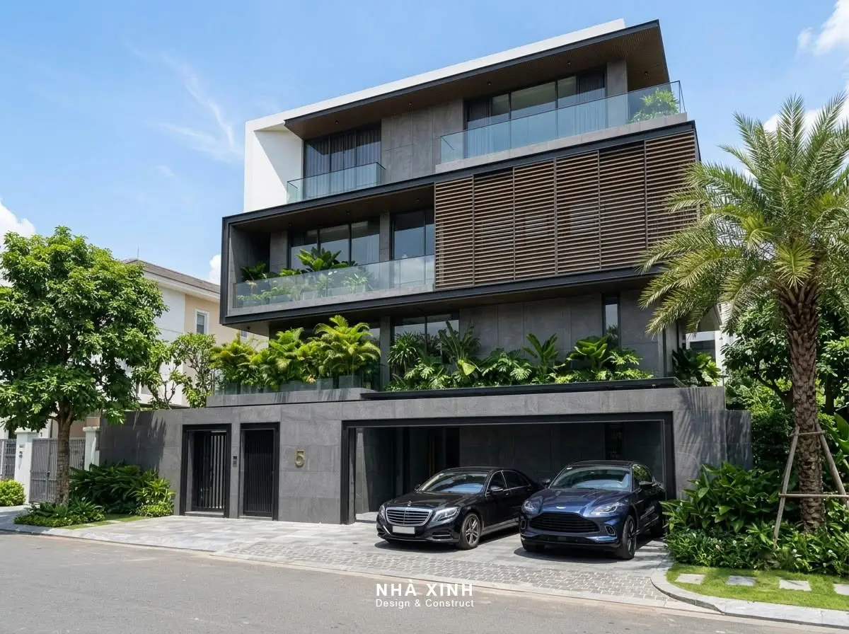 mẫu thiết kế biệt thự hiện đại chị lan