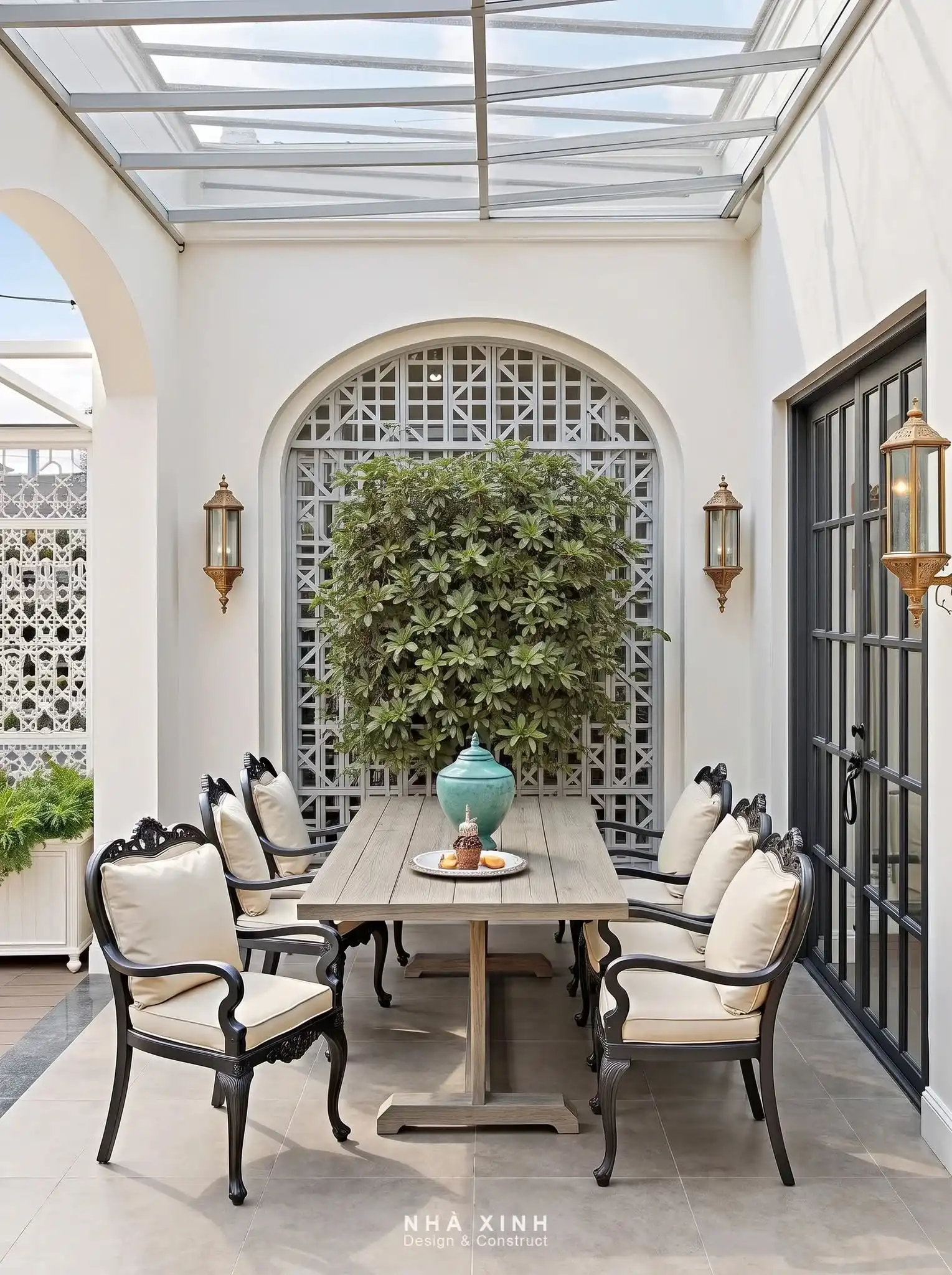 thiết kế không gian sân thượng biệt thự vinhomes