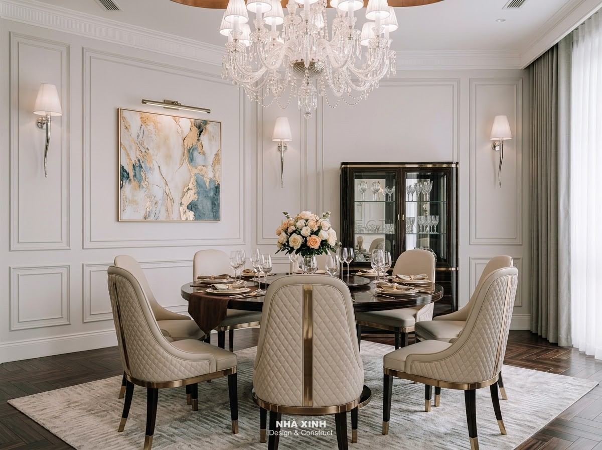 thiết kế nội thất phòng ăn của biệt thự chateau 