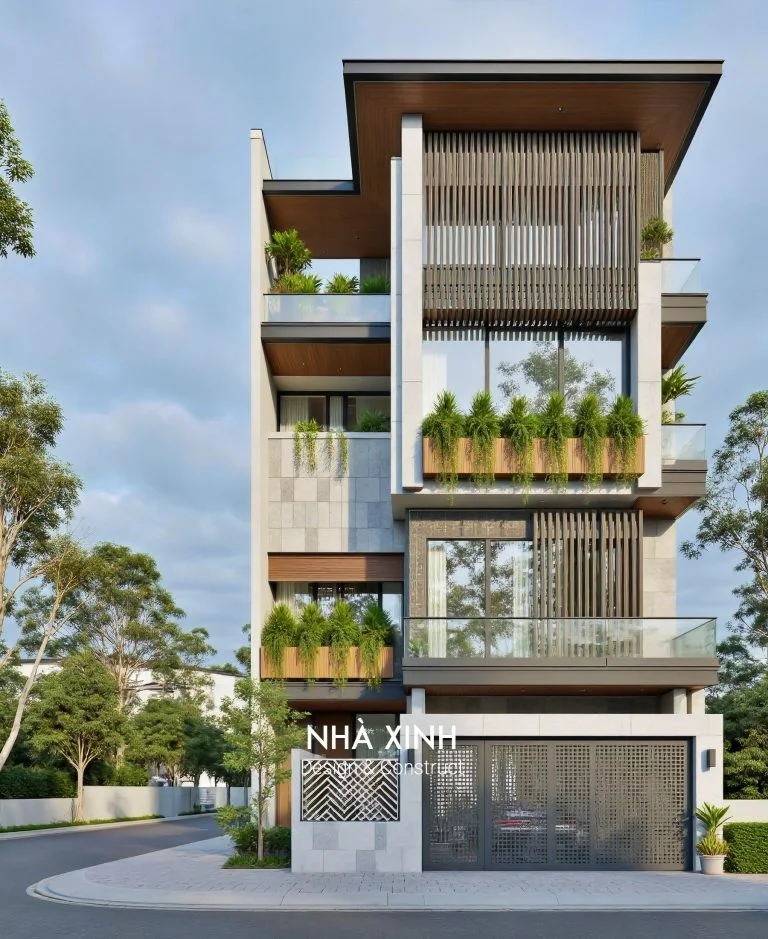 Mẫu nhà phố 2 mặt tiền, lô góc